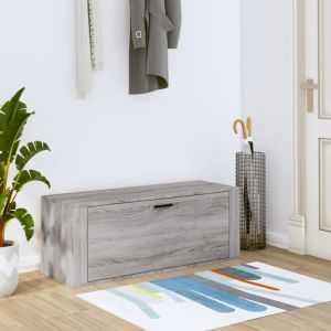 Mueble zapatero pared contrachapada gris sonoma 100x35x38 cm
