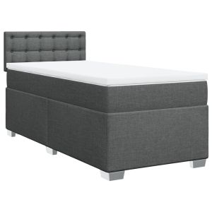 vidaXL cama box spring con colchón tela gris oscuro 80x200 cm