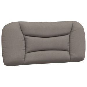 vidaXL cabecero de cama acolchado tela gris taupé 90 cm