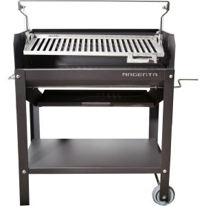 Barbacoa argentina argenta 70m negra profesional con parrilla elevable