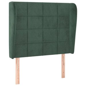vidaXL cabecero con orejas de terciopelo verde oscuro 83x23x118/128 cm