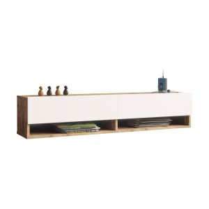 Mueble tv suspendido laitila aglomerado 140x32x30 cm roble rústico / blanco