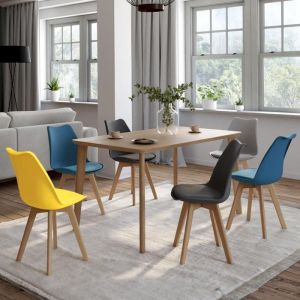 Lote de 6 sillas escandinavas multicolores 44x50x77 cm