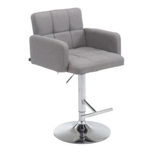 Taburete de bar regulable - tela gris - 60 cm