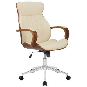 Silla de oficina con reposabrazos - beige - 1 ud