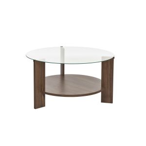Mesa de centro de madera <<clara>> - 75 x 75 x 40 cm - nogal transparente