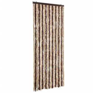 vidaXL cortina mosquitera de chenilla beige y marrón claro 56x185 cm