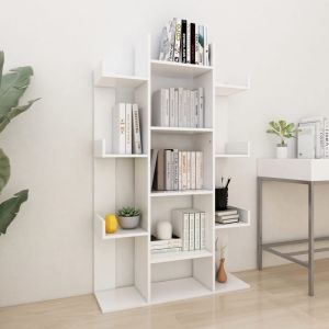 Estantería librería madera contrachapada blanco 86x25,5x140 cm
