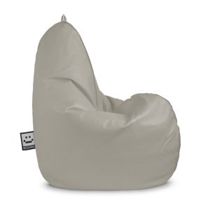 Puff pera relax polipiel para exterior o interior gris claro xl