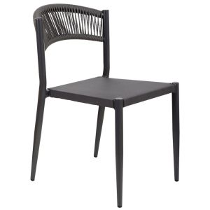 Silla de ratan sintético gris 48x60x78
