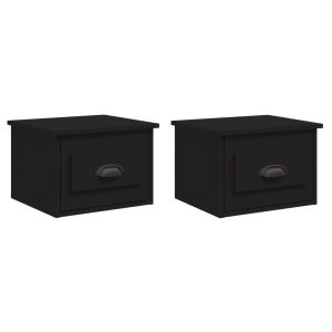 Casa lúmina - set  de 2 mesita de noche negro madeira  41,5 x 36 x 28 cm