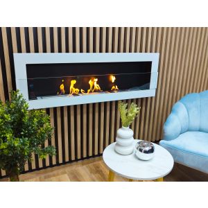 Chimenea bioetanol blanca 120x40 cm con cristal