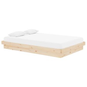 vidaXL estructura de cama doble pequeña sin colchón madera maciza