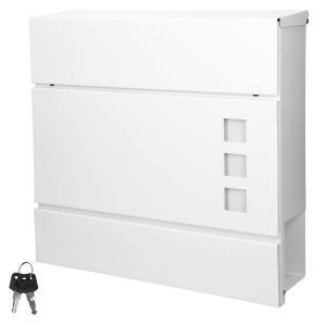 Buzón correo de pared 37x10x36,5cm blanco ecd germany