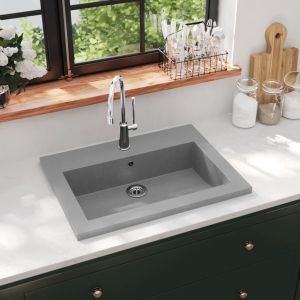 Lavabo de granito gris 600x450x120 mm es1918