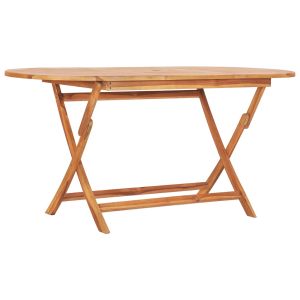 vidaXL mesa plegable de jardín madera maciza de teca 160x80x75 cm