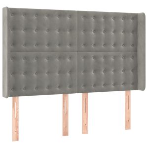 vidaXL cabecero con orejas de terciopelo gris claro 147x16x118/128 cm
