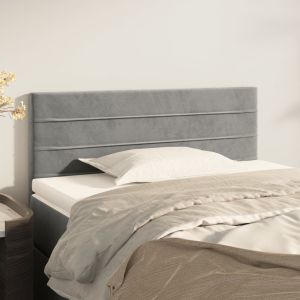 Cabecero de terciopelo gris claro 100x5x78/88 cm eso3562