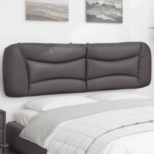Cabecero de cama acolchado cuero sintético gris 180 cm eso6210