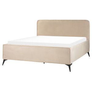 Cama terciopelo valognes 160 x 200 cm gris pardo