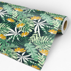 Papel pintado floral tropical 60cm por 250cm