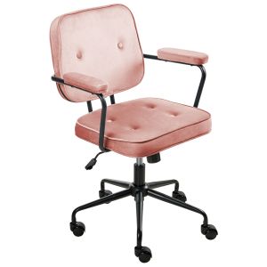 Silla de escritorio pawnee terciopelo rosa