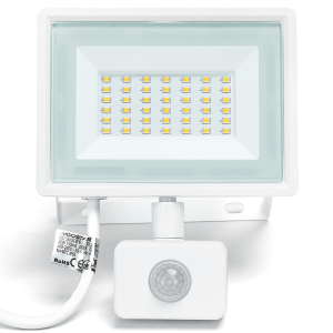 Aigostar 30w foco LED con sensor movimiento pir, 2510lm, ip65, 6500k
