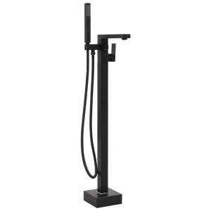 vidaXL grifo para bañera de pie acero inoxidable negro 90 cm