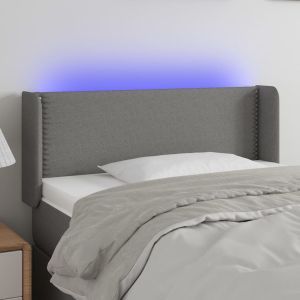Cabecero con LED de tela gris oscuro 83x16x78/88 cm eso9925