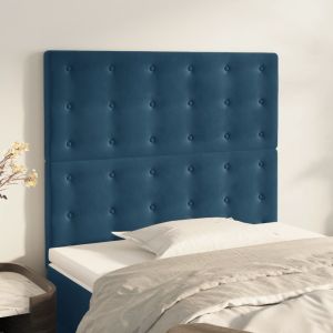 Cabeceros 2 unidades de terciopelo azul oscuro 90x5x78/88 cm