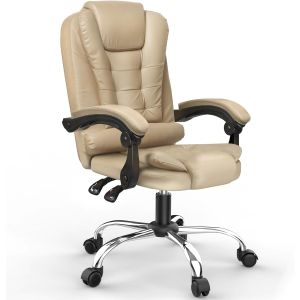 Rattantree silla de oficina ergonómica de respaldo alto, marrón
