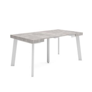 Mesa consola extensible, 160x90x73cm, cemento, patas de madera rf3128