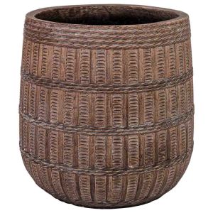 Macetero de fibra de vidrio marrón rojizo 36x36x36cm