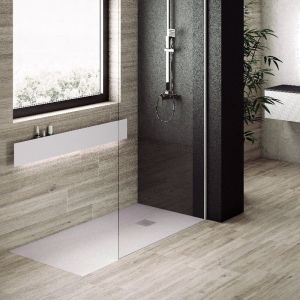 Plato de ducha pizarra pure gris  100x200 cm rejilla acero inox.
