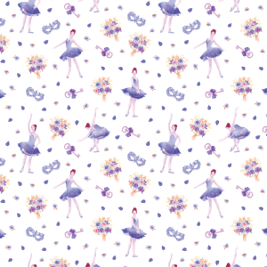 Papel pintado infantil bailarinas morado 60cm por 250cm