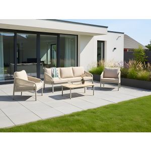 Conjunto de jardín con mesa 5 plazas murato metal beige