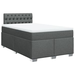 vidaXL cama box spring con colchón tela gris oscuro 120x190 cm