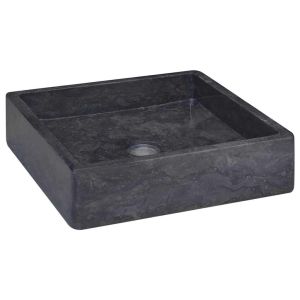 vidaXL lavabo mármol negro 40x40x10 cm