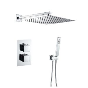 Valaz ducha empotrada termostática a pared cuadrada cromada - 30cm