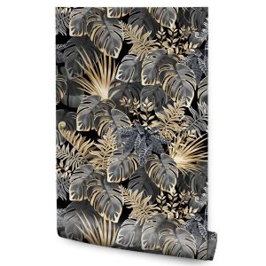 Papel Pintado Para El Salón Hojas Tropicales Naturaleza 53cm x 10m