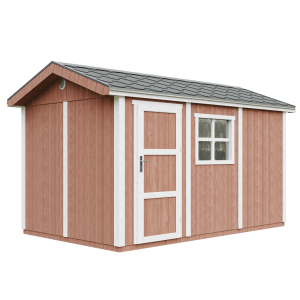 Caseta de jardín Timbela m914-redwood red, 8,68 m², premium, con suelo