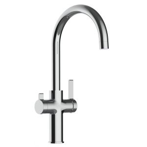 Grifo de cocina 4 vías cromado con caño alto u giratorio 360°, Serie FC