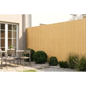 Pantalla de caña de PVC viso, 10 m x 1,8 m, beige