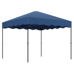 Carpa plegable 297x297x287 cm metal, tela oxford color azul Outsunny