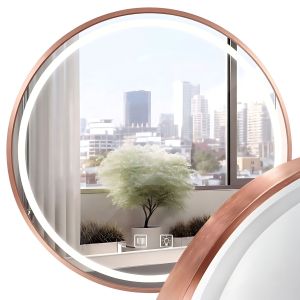 Rea espejo LED 70cm mmj brush copper, 2x70x70 cm