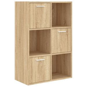 Armario de almacenamiento moderno con estantes de madera 60