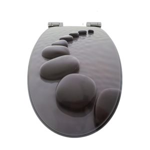 Tapa wc sinobath piedras‑zen decor amortiguada multicolor