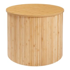 Mesa de centro LEDepid tablero redondo 48xø60 cm - natural [en.casa]