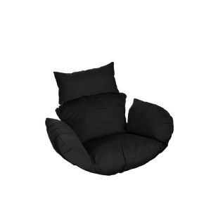 Silla colgante de poliratán cielo - negro sólo cojines