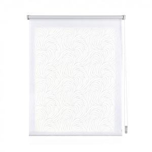Estor enrollable estampado con dibujos traslúcido blanco olas, 75 x 180cm